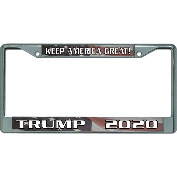 Keep America Great Trump 2020 Chrome License Plate Frame