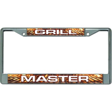 Grill Master #3 Chrome License Plate Frame