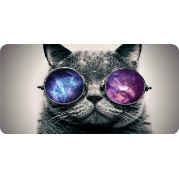 Cat Wearing Glasses Photo License Plate 