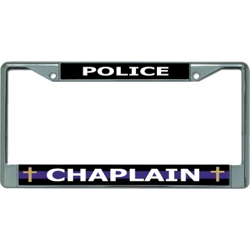 Police Chaplain Chrome License Plate Frame