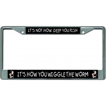 Wiggle Worm Chrome License Plate Frame