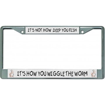 Wiggle Worm #2 Chrome License Plate Frame