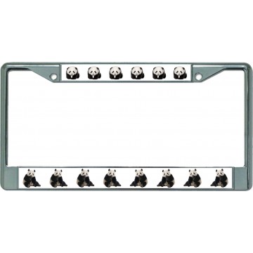 Nothing But Pandas Chrome License Plate Frame