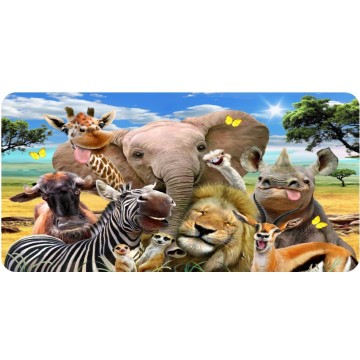 African Animals Selfie Photo License Plate
