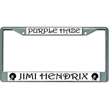 Jimi Hendrix Purple Haze Chrome License Plate Frame