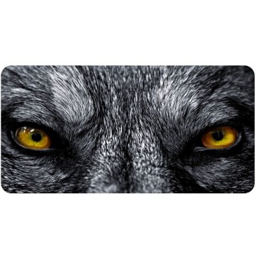 Wolf Orange Eyes Photo License Plate
