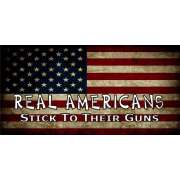 Real Americans On Flag Photo License Plate