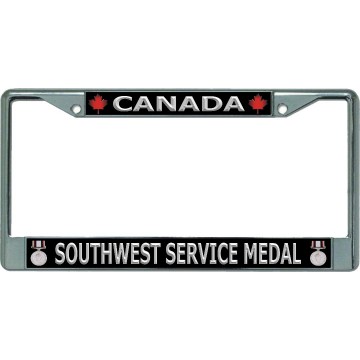 Canada Southwest Service Medal Chrome License Plate Frame