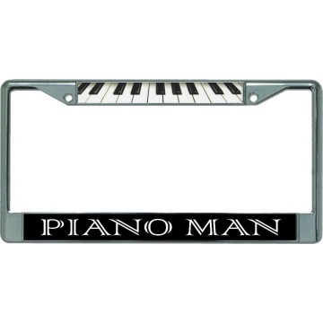 Piano Man Chrome License Plate Frame