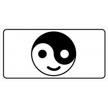 Yin And Yang Smiley Face Photo License Plate