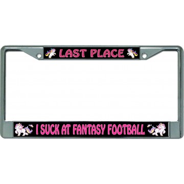 I Suck At Fantasy Football #4 Chrome License Plate Frame