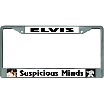 Elvis Suspicious Minds Chrome License Plate Frame
