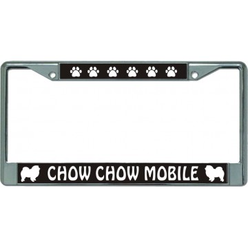 Chow Chow Mobile Chrome License Plate Frame