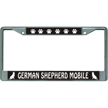 German Shepherd Mobile Chrome License Plate Frame