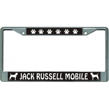 Jack Russell Mobile Chrome License Plate Frame