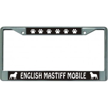 English Mastiff Mobile Chrome License Plate Frame