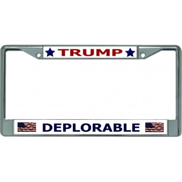Trump Deplorable Chrome License Plate Frame