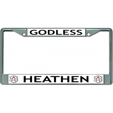 Godless Heathen Chrome License Plate Frame