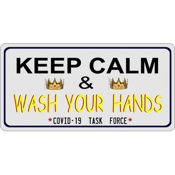 Keep Calm And Wash Your Hands Photo License Plate