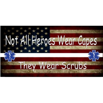 Not All Heroes Wear Capes On U.S. Flag Photo License Plate