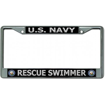 U.S. Navy Rescue Swimmer Chrome License Plate Frame