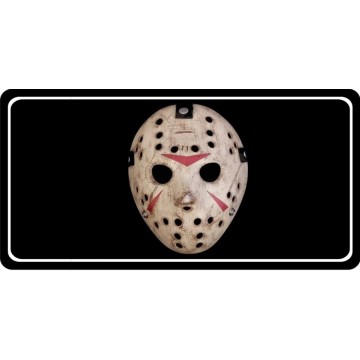 Jason Voorhees Mask Centered Photo License Plate