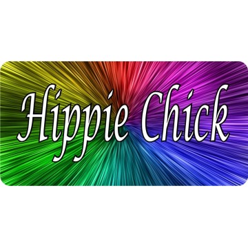 Hippie Chick Tie Dye Photo License Plate
