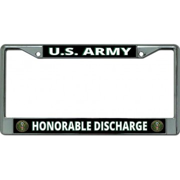 U.S. Army Honorable Discharge Chrome License Plate Frame