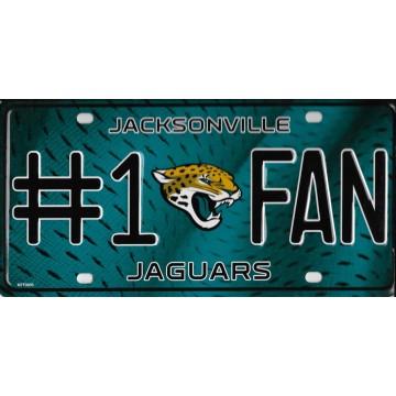 Jacksonville Jaguars #1 Fan Metal License Plate
