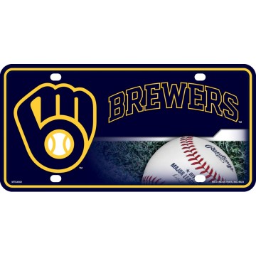 Milwaukee Brewers Metal License Plate