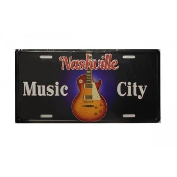 Nashville Guitar Metal License Plate