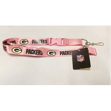 Green Bay Packers Pink Lanyard With Safety Latch