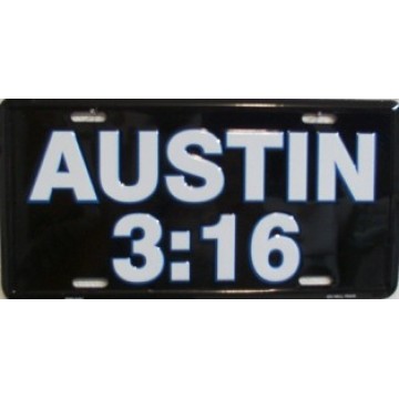 Austin 3:16 Metal License Plate