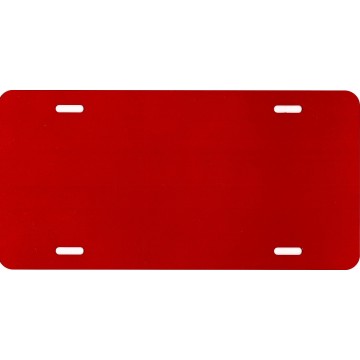 Red Solid Blank Metal License Plate