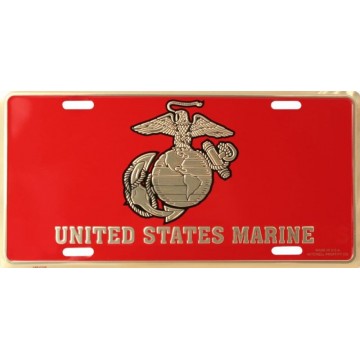 U.S. Marines Globe And Anchor Metal License Plate