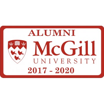 McGill University Alumni Photo License Plate