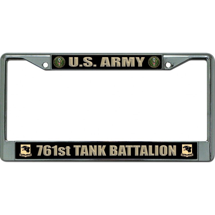 U.S. Army 761st Tank Battalion Chrome License Plate Frame