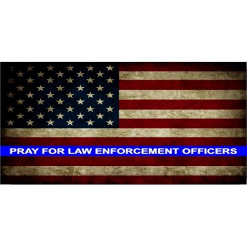 Please Pray Worn Flag Photo License Plate