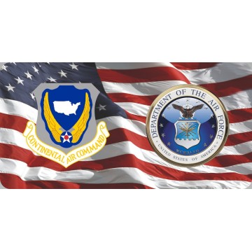 Continental Air Command & Air Force On U.S. Flag Photo License Plate