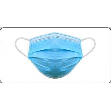 Blue Face Mask Photo License Plate