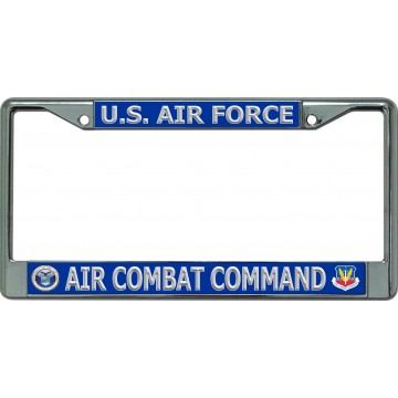 U.S. Air Force Air Combat Command Chrome License Plate Frame