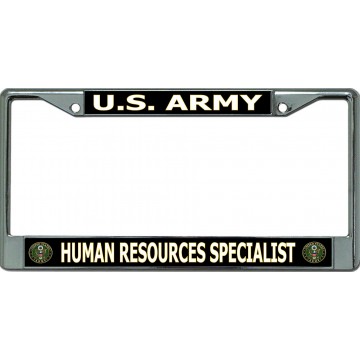 U.S. Army Human Resources Specialist Chrome License Plate Frame