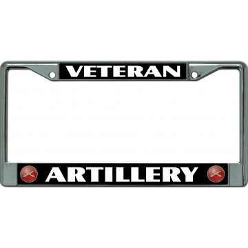 Veteran Artillery Chrome License Plate Frame 