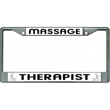 Massage Therapist Chrome License Plate Frame