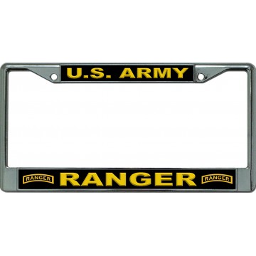 U.S. Army Ranger 3D Look Chrome License Plate Frame