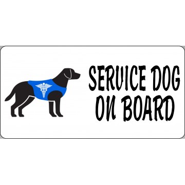 Service Dog On Board Photo License Plate