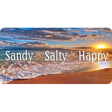 Sandy Salty Happy Photo License Plate