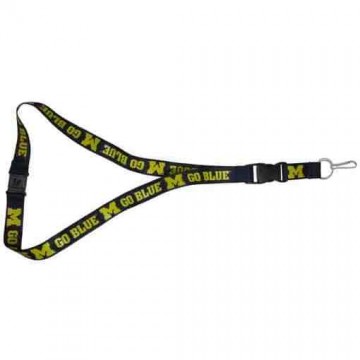 Michigan Wolverines Go Blue Lanyard With Safety Latch