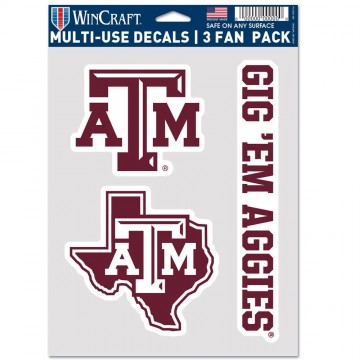 Texas A&M Aggies 3 Fan Pack Decals