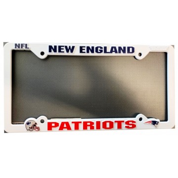 New England Patriots White Plastic License Plate Frame